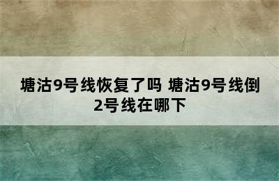 塘沽9号线恢复了吗 塘沽9号线倒2号线在哪下